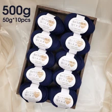 10-Pack Merino Wool Yarn, 50g Each, Soft & Warm Knitting And Crochet Yarn, 90% Merino Wool, 10% Polyester, Assorted Colors, For Sweaters, Coats, Scarves, Hats, Shawls & Vests, 500g Total - Multicolor-500g - View 12