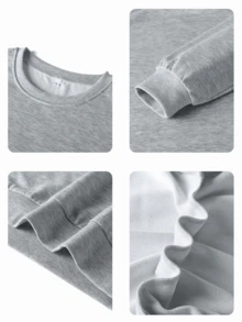 1pc Girls Casual Printed Pullover Crew Neck Sweatshirt, Autumn/Winter Student Young Clothing Long Sleeve Top - The Ultimate Crew Neck Sweatshirt Series Suitable For Every Young Trendsetter