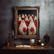 1 pezzo Fantasmi al cinema, cartellone stile Cottagecore, stampa artistica da parete in stile gotico e vintage, decorazione dark academia, decorazione per Ognissanti, pittura gotica vittoriana, cartellone di Ognissanti | con cornice o senza cornice, decorazione per la stanza, decorazione per la casa, decorazione per appartamenti di studenti, regali per decorare pareti in hotel, casa, soggiorno, camera da letto, bagno e ufficio