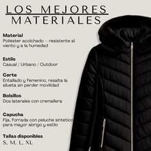 Chaqueta Acolchada Nataly Sport para Dama | Capucha Peluche, Estilo y Calidez - Negro - Ver 7