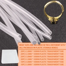 Heat Shrink Protective Tube, Transparent Protective Tube Adjustable Circular Protective Sleeve, Used To Shrink Oversized Opening Rings Or Protect Rings From Scratches, Extend Shoelaces And Ropes, Including 10/20 Plastic Transparent Tubes And 1 Plastic Storage Box