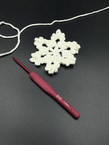 1pc Soft Handle Crochet Hook Set, 2.0-6.0mm, DIY Handcraft Knitting Tool, Aluminum Oxide Crochet Hooks With Silicone Anti-Slip Grip - Burgundy - View 3