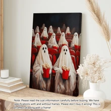 1 pezzo Fantasmi al cinema, cartellone stile Cottagecore, stampa artistica da parete in stile gotico e vintage, decorazione dark academia, decorazione per Ognissanti, pittura gotica vittoriana, cartellone di Ognissanti | con cornice o senza cornice, decorazione per la stanza, decorazione per la casa, decorazione per appartamenti di studenti, regali per decorare pareti in hotel, casa, soggiorno, camera da letto, bagno e ufficio