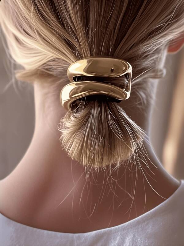 1/2 stuks eenvoudige dikke holle dubbellaagse metalen haarelastiekjes voor vrouwen, elastische scrunchies, haarelastiekjes, modieuze haaraccessoires, paardenstaarthouders, haarelastiekjes, haarelastiekjes