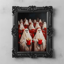 1 pezzo Fantasmi al cinema, cartellone stile Cottagecore, stampa artistica da parete in stile gotico e vintage, decorazione dark academia, decorazione per Ognissanti, pittura gotica vittoriana, cartellone di Ognissanti | con cornice o senza cornice, decorazione per la stanza, decorazione per la casa, decorazione per appartamenti di studenti, regali per decorare pareti in hotel, casa, soggiorno, camera da letto, bagno e ufficio