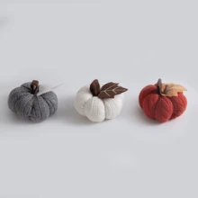 1pc Miniature Pumpkin Decor Hanging Ornament, Halloween Thanksgiving Holiday Knit Accessory Home Decor Halloween Decor Fall Decor Room Decor Autumn Decor - Multicolor - View 3