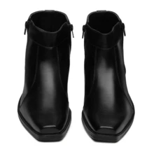 Women's Basic Black Ankle Boots Elegant Casual Combat Boots - màu đen - Xem 3