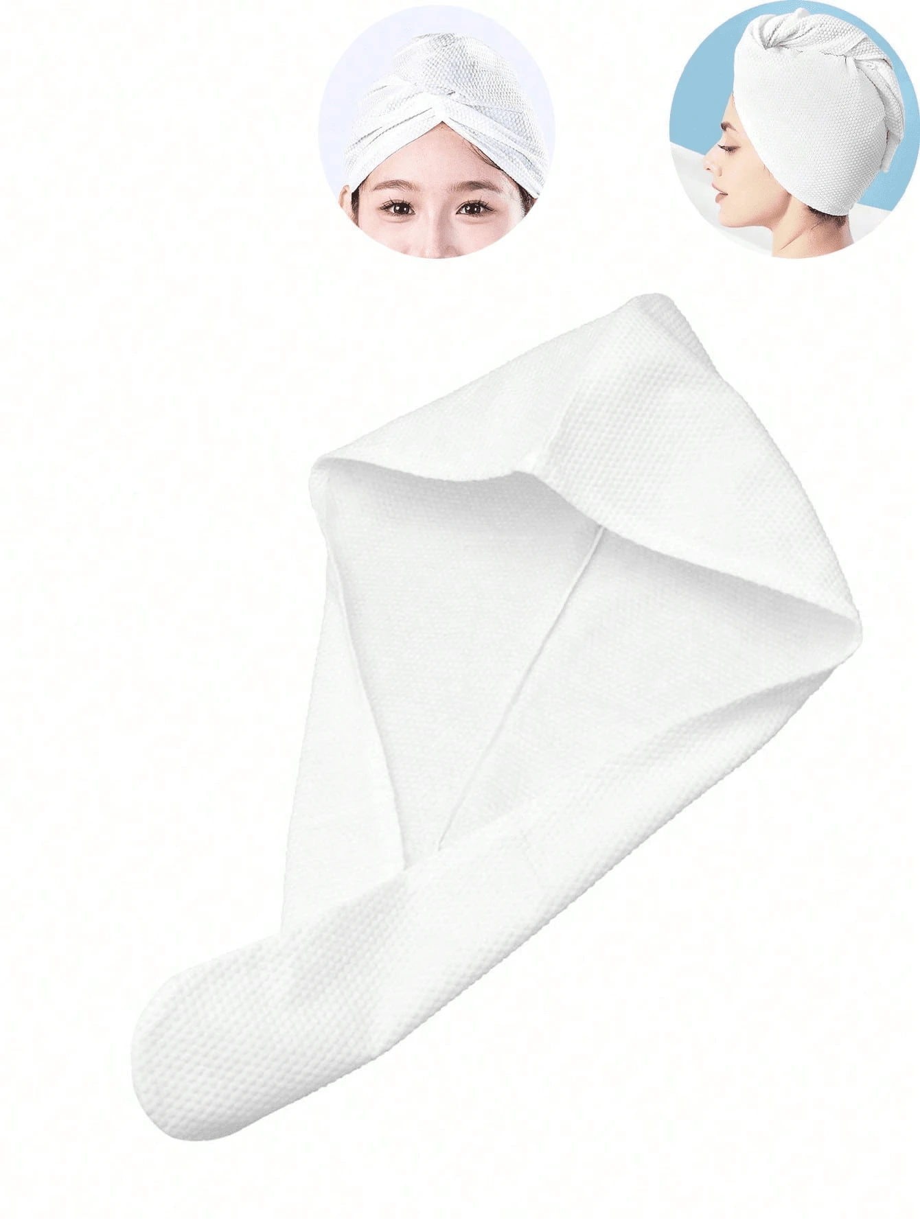 30/20/15/10/8/5/3/2/1pc Disposable Dry Hair Cap/Towel, Thick Absorbent Hair Drying Towel, Suitable For Travel, Includes Hair Caps And Bath Towels Hair Bonnet Shower Towels For Beauty Salon, Hotel Sports,Home Essentials, Towel, Skin Care Hair Drying Towel Wrap - White - View 1