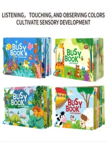 1/4 Interactive Busy Book, Enriching Handicraft Skills Training, Silent Learning And Entertainment, Tear Off Stickers, Develop Brain Power, Improve Hand Dexterity. - Multicolor - View 3