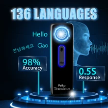 PEIKO Portable Language Translator Device – Two-Way Instant Voice Translation, Supports 136 Languages, High Accuracy, APP Online Translator For Travel, Business, And Learning,School Supplies,Back To School
