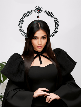 Black Gothic Halo Crown: Dark Leaf Sunburst Headband With Blood - Red Accents, Mysterious Queen Headdress For Ritual - Style Cosplay, Themed Parties & Dramatic Photoshoots