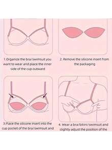 1/2 对可重复使用的硅胶胸垫 - 隐形聚拢垫，适用于泳装和内衣，柔软加厚增强垫，可自然提升胸部，非常适合比基尼、连衣裙和露背装 - 彩色 - 查看 9