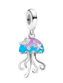 1 件时尚闪亮水母吊坠饰品适用于手链 DIY 女士珠宝 - 銀色 - 查看 14