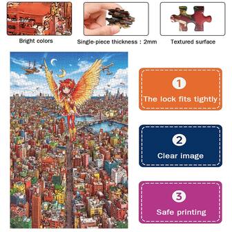 1000/500/300pcs Adult Jigsaw Puzzle, 38x26cm/14.96x10.24in, High Quality Thick Cardboard With Vibrant Colors, Portable Art Decor DIY Hobby Essential, Perfect Gift For Birthday, Halloween, Thanksgiving, Ramadan, Easter, Learning & Entertainment Activity Game, Engaging Puzzle Experience