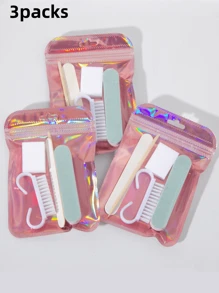 paquete de 10/8/5/3/1 set de manicura y pedicura, lima de uñas mini y set de palitos naranjas, lima de uñas de doble cara, empujador de cutículas de madera, herramientas de limpieza de uñas, palitos de uñas, pinceles para arte de uñas