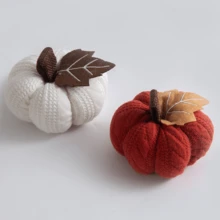 1pc Miniature Pumpkin Decor Hanging Ornament, Halloween Thanksgiving Holiday Knit Accessory Home Decor Halloween Decor Fall Decor Room Decor Autumn Decor - Multicolor - View 4