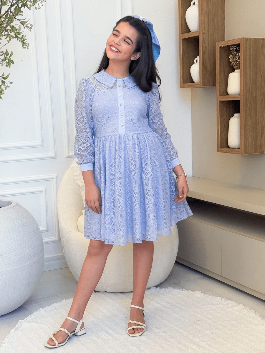 Vestido Midi Juvenil Adolescente para Festa de Renda Moda Evangélica Nacional