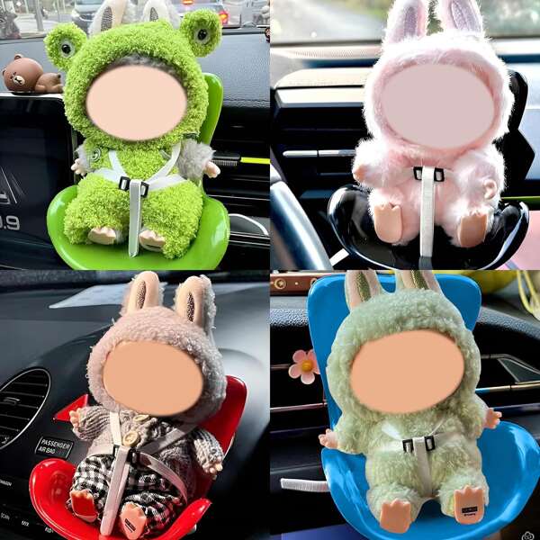 1/2Pcs Cute Chair Shaped Car Interior Accessories, Suitable For Labubu And Decorations Plastic Car Display Racks Under 18 Centimeters, Fashionable Car Accessories, Car Decorations, Plastic Decorative Accessories, Car Air Conditioning Vent Decorations, Sofa Seats, Suitable Sofa Decorative Decorations For Display