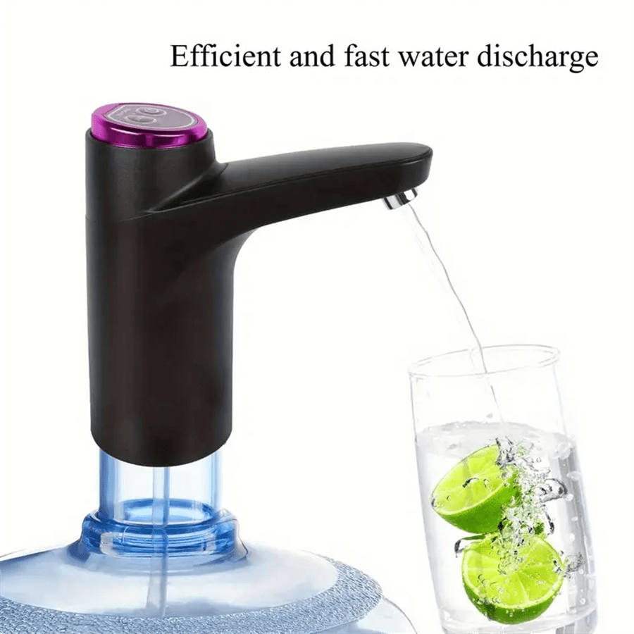 Automatische Wasserspenderpumpe - tragbare intelligente Wasserflaschenpumpe mit digitaler Anzeige, einstellbarer Durchflussrate, wiederaufladbare elektrische Wasserspenderpumpe, Trinkgeschirr für Zuhause, Büro, Küche, Outdoor-Trinkwaren, 1 Stück