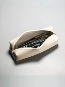 1 Stück großes Federmäppchen aus Kunstleder, Stifteetui mit Reißverschluss, Schreibtischorganizer, Studentenbedarf, Bürozubehör, Stiftetasche, Schultasche, Schulmaterial, Schule beginnt