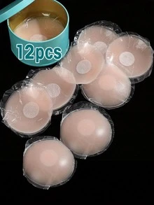 12pcs Reusable Nipple Covers, Strapless Invisible Self-Adhesive Breast Lift Pasties, Women's Lingerie & Underwear Accessories,Outdoor Sports Accessories. - Multicolor - View 4