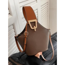 Fashionable Plain Handbag, Casual Pu Leather Zipper Satchel With Bag Strap,  Versatile High-Quality Daily Commuting Bag, Girl Shopping Purse Gift, Luxury Designer Bags 2025 Work Bags For Women, Red Handbag Sling Bag, Elegant Bag,  Shoulder Bag