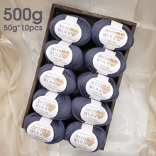 10-Pack Merino Wool Yarn, 50g Each, Soft & Warm Knitting And Crochet Yarn, 90% Merino Wool, 10% Polyester, Assorted Colors, For Sweaters, Coats, Scarves, Hats, Shawls & Vests, 500g Total - Multicolor-500g - View 46