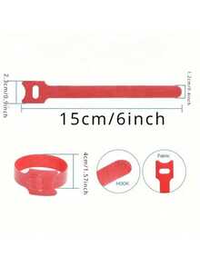 50-Pieces Reusable Nylon Hook And Loop Straps - Durable, Soft Self-Adhesive Tape Organizer For Everyday Office Use - 彩色 - 查看 3
