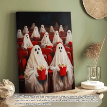 1 pezzo Fantasmi al cinema, cartellone stile Cottagecore, stampa artistica da parete in stile gotico e vintage, decorazione dark academia, decorazione per Ognissanti, pittura gotica vittoriana, cartellone di Ognissanti | con cornice o senza cornice, decorazione per la stanza, decorazione per la casa, decorazione per appartamenti di studenti, regali per decorare pareti in hotel, casa, soggiorno, camera da letto, bagno e ufficio