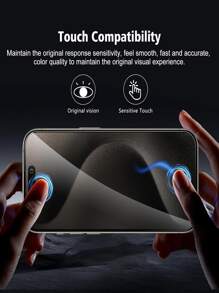 3pcs Privacy Tempered Glass Screen Protector, 9H Hardness, Eye Protection Anti-Glare, Compatible With IPhone 16 15 14 13 12 11 Promax 6 6S 7 8 PLUS SE20 SE22 SE23, Side Privacy Protection, Smooth Touch, Anti-Scratch, Dust-Proof, Waterproof, Anti-Fingerprint