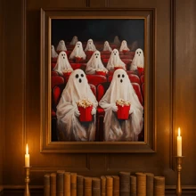 1 pezzo Fantasmi al cinema, cartellone stile Cottagecore, stampa artistica da parete in stile gotico e vintage, decorazione dark academia, decorazione per Ognissanti, pittura gotica vittoriana, cartellone di Ognissanti | con cornice o senza cornice, decorazione per la stanza, decorazione per la casa, decorazione per appartamenti di studenti, regali per decorare pareti in hotel, casa, soggiorno, camera da letto, bagno e ufficio