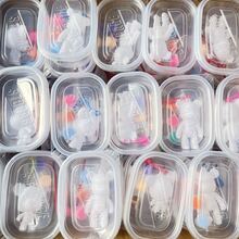 1 pieza Llavero de oso fluido Kit blanco para que los niños puedan pintar, juguete de manualidades creativas