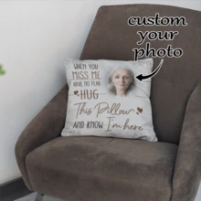 1pc Personalized Photo Pillow Cover - Soft Printed Cushion Cover For Mother's Day, Father's Day, Thanksgiving, Teacher's Day - Single Side Printing Customized Unique 2 Photo Combination Pillow Cover - Ideal Gift For Family, Friends And Yourself Love, Soft Custom, Unique,