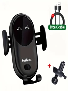 SUONEE Kfz-Handyhalterung mit Wireless-Ladegerät, intelligente induktive automatische Klemmung, kabelloses Kfz-Ladegerät Lüftungshalterung kompatibel mit iPhone 16/15/14/13/12/11/X/Galaxy S25/S24 Ultra/S23/S22/S21/Note 20 Serie