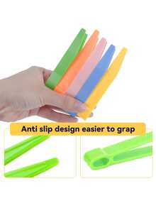 Nhíp đầu dẹt tự chế, phụ kiện hỗ trợ phát triển giác quan và kỹ năng vận động tinh, bộ dụng cụ khẩn cấp, kẹp nhiều màu, nhíp nhựa. - Nhiều màu - Xem 3