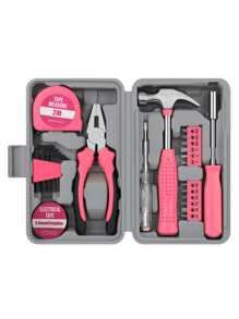 24/54/67 Stücke Haushalts-Werkzeugsatz, DIY-Werkzeugsatz mit Hammer, Schere, Schraubenschlüssel, Haushalts-Werkzeugsatz für Mädchen, bruchfestes, verschleißfestes Chrom-Vanadium-Stahl, geeignet für Frauen und Kinder