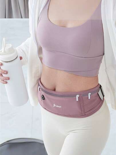 1 件男女通用运动腰包，可携带手机跑步、户外徒步、健身和夜跑。贴身腰包的反光条设计，适合夜跑