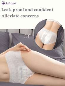 5/10/20pcs, Absorbent Underwear, Protective Underwear, Comfortable Style, Menstrual Underwear, Disposable Underwear, Super Absorbent, Patented Design, Refreshing And Comfortable, 3D Protective Barrier, Sanitary Napkin, Leak-Proof, Breathable, Highly Absorbent, Odor-Eliminating, Sleep Soundly All Night, Suitable For Business Trips, Menstruation, Postpartum, Post-Operative Care, And Travel. - White - View 8