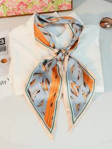 1 件女士马车印花时尚风格真丝围巾头巾、发带、头带非常适合装扮您的外观