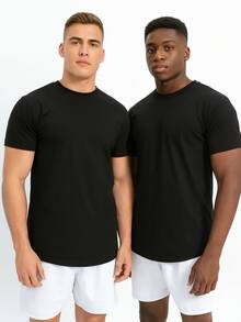 CAMISETA LONG LINE - Preto - Visão 2
