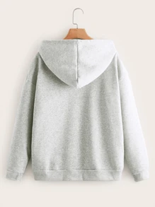 Casual Minimalist Light Pink Women Sports Hoodie Jacket, Autumn New Arrival