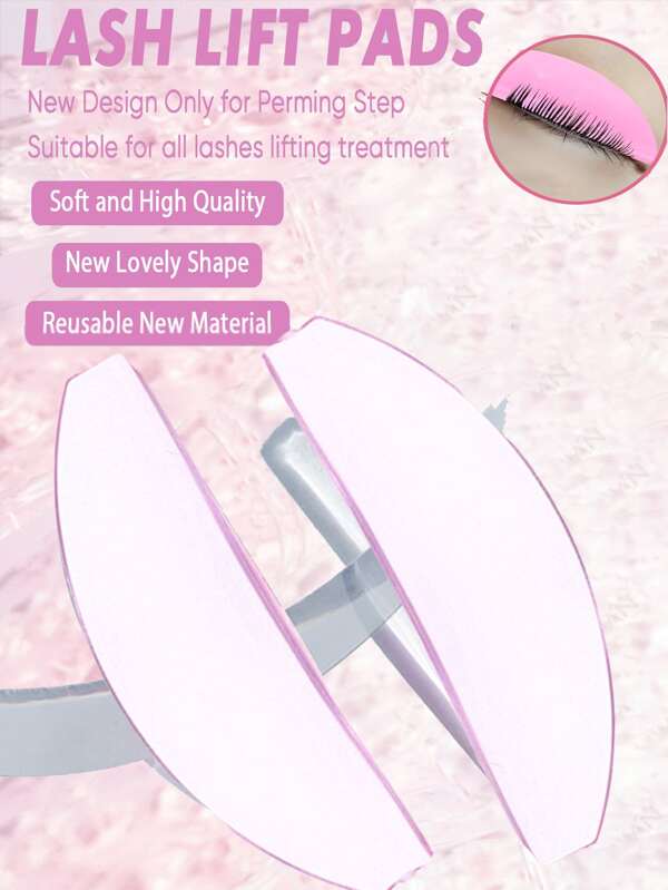 Reusable Lash Lift Pads - Soft, Formaldehyde-Free Eye Patches For Eyelash Extensions & Perming, Includes Storage Case,Clean To Reuse