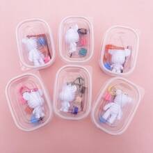 1 pieza Llavero de oso fluido Kit blanco para que los niños puedan pintar, juguete de manualidades creativas