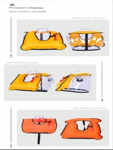 成人充气浮潜救生衣、高浮力背心、专业划船游泳钓鱼背心、便携可折叠、沙滩必需品、沙滩配件、泳池浮板