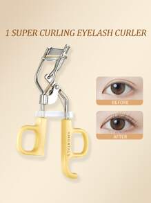 Amortals Winged Curler Eyelash Curler, Long Lasting Hold, Wide Angle, Sunflower Design, Suitable For Beginners,Makeup,Cheap,Room Decor,Vanity,Travel,Bedroom,Makeup Accessories,Eyelash Curler
