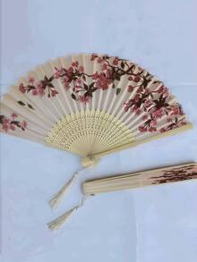 1pc 30pcs Personalized Traditional Chinese Folding Fan, Spring Flower Pattern With Tassel Hand Fan, Retro Summer Chinese Dress Dance Fan, Portable Wedding Party Decor, Customizable Name Date Logo, Perfect Gift For Wedding, Party, Store Decoration, Dance Troupe,School Supplies,Back To School,School Gift,For Office,For School,For Classroom,For Teacher Gifts,For University,For Colleague,For Dorm Rooms,For Teacher,For Boys And Girls,For Teenagers,Junior High School Students,Middle School Students,High School Senior High School Students,College Students,University Students,Freshman,Sophomore,Underclassmen,Durable,Colorful,Cute,Adorable,Funny,Kawaii,Y2K,Stylish,Unisex,Casual,Custom,Personalized,Unique,Customized,Ideal Gifts For Him,Ideal Gifts For Her,Her,Boyfriend,Girlfriend,Family,Friends - Multicolor - View 14