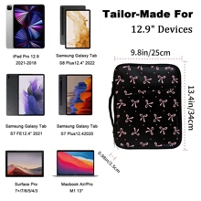 Bow-Knot Bow Pattern Tablet Sleeve Case / IPad Carrying Case Compatible With Ipad , Kindle , Compatible With Samsung Galaxy And Android Tablets , Waterproof With Handle And Front Pocket, Pu Leather (Black)
