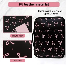 Bow-Knot Bow Pattern Tablet Sleeve Case / IPad Carrying Case Compatible With Ipad , Kindle , Compatible With Samsung Galaxy And Android Tablets , Waterproof With Handle And Front Pocket, Pu Leather (Black)
