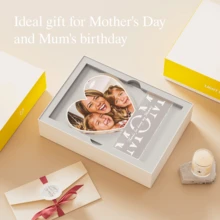 定制心形亚克力和木质 LED 灯座、个性化照片/文字礼物、带木质底座的极简主义亚克力面板上的 UV 打印、餐桌、卧室、节日/派对装饰、男朋友/女朋友、父母、情侣/最好的朋友礼物的温馨氛围灯、房间装饰小夜灯、惊喜礼物、浪漫礼物、家居装饰、派对用品、客厅、书房、带开/关 USB 开关的小夜灯、暖光 - 白色 - 查看 10