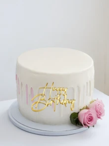 1PC Gold Acrylic Birthday Cake Toppers - Premium Happy Birthday Cake Decorations For Cake & Party Decoration - A - View 8